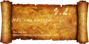 Váray Lolita névjegykártya